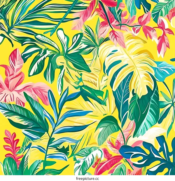 Tropical Leaves Pattern Background Design