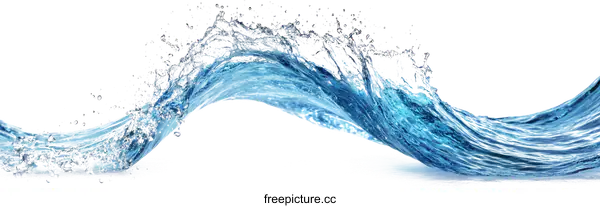 [Transparent Background PNG]Water Splashing Wave Flowing Smoothly
