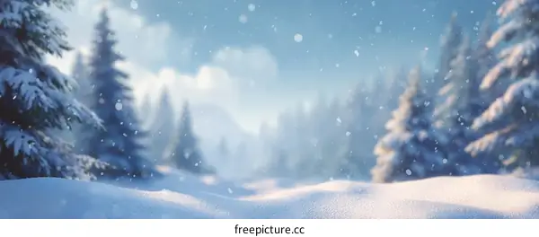 Winter Snowy Forest Landscape Illustration