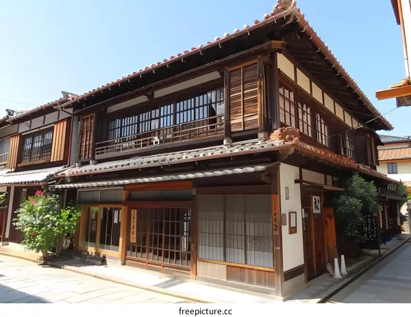 Japanese traditional houses in a preserved town