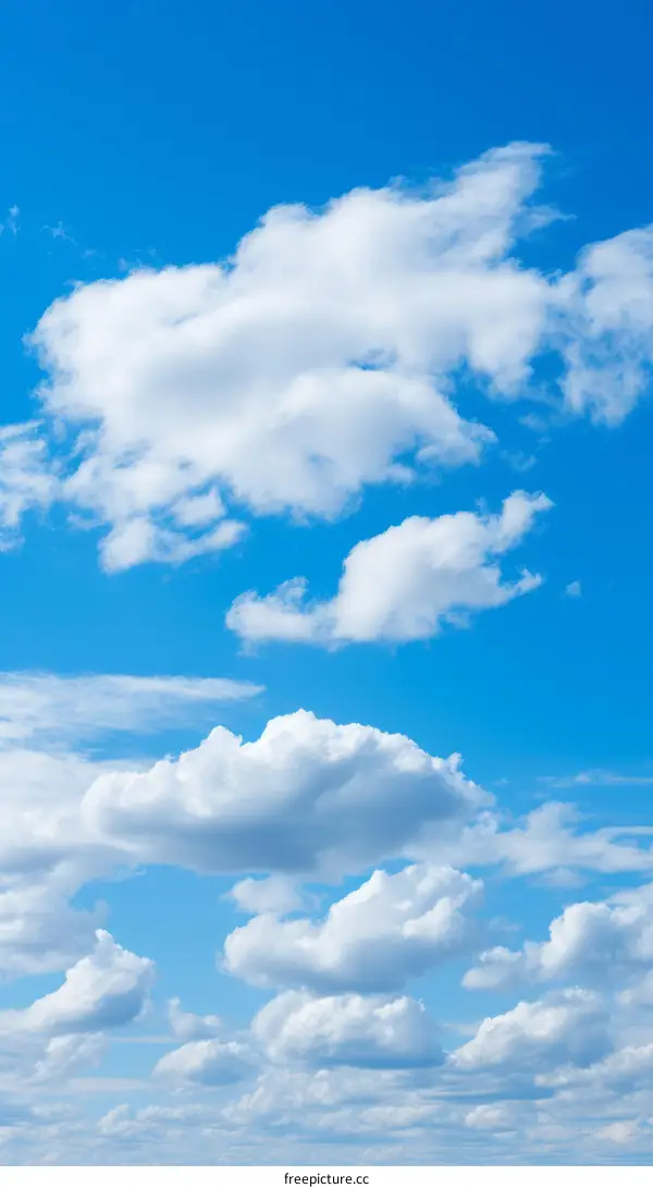 A Stunning View of White Clouds and Blue Sky