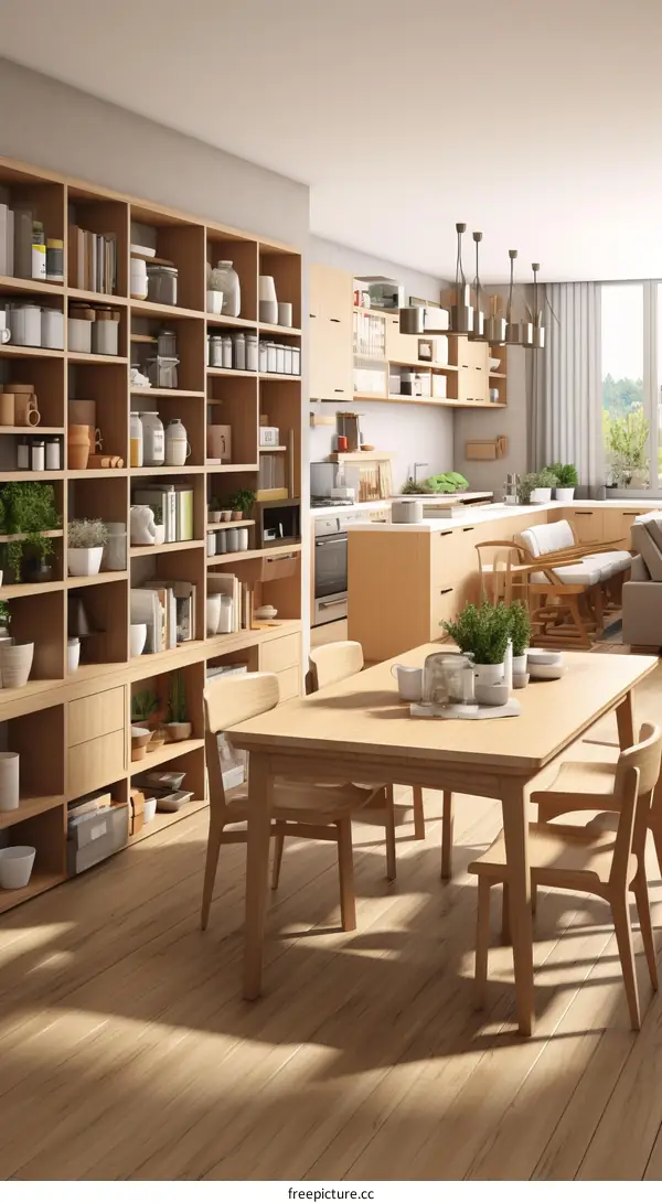 Bright and Airy Scandinavian Dining Room With Accents in Wood