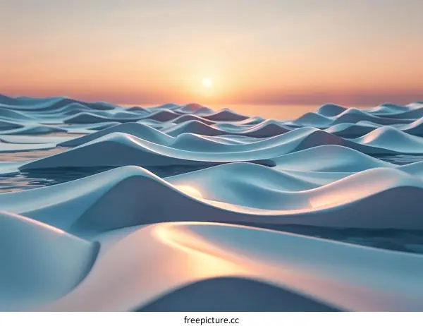 Frozen Ocean at Sunset