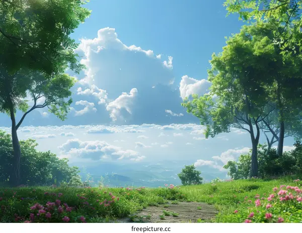 Beautiful Summer Day in the Mountains