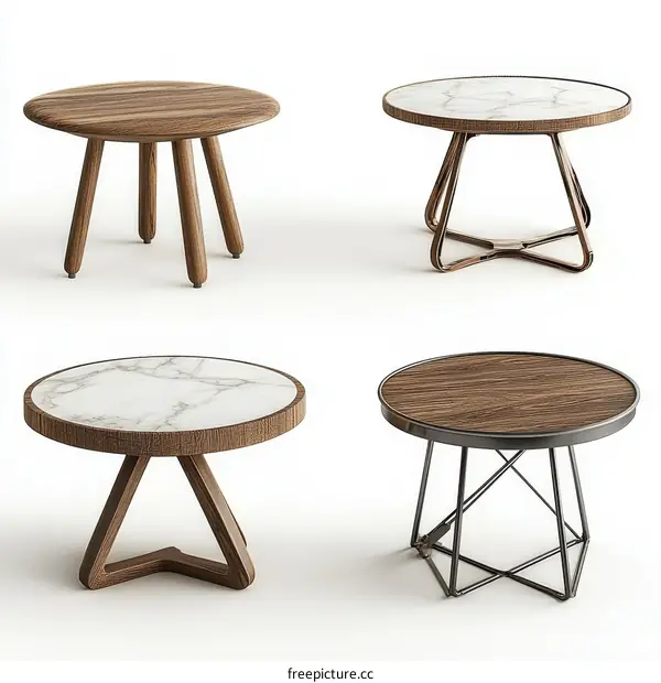 Modern Wooden and Marble Coffee Tables