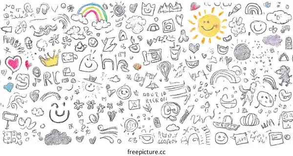 Colorful Doodle Art Background Illustration