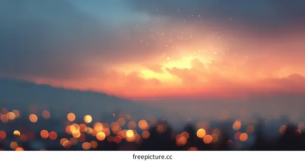 Cityscape Sunset Blurred Abstract Background