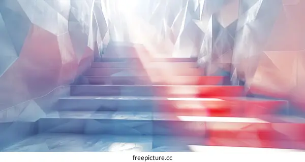 Futuristic Staircase in Pink and Blue