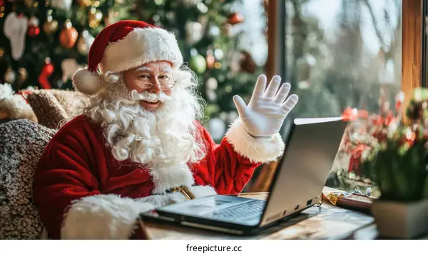 Santa Claus Video Conferencing Holiday Cheer