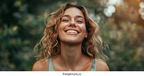 Joyful Woman Outdoors in Nature