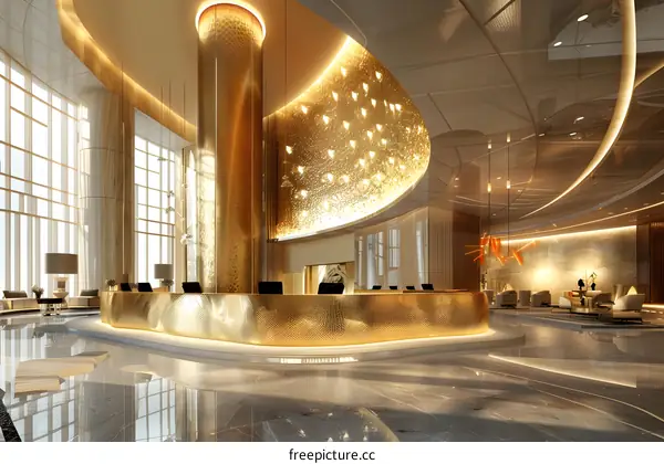 Luxurious hotel lobby