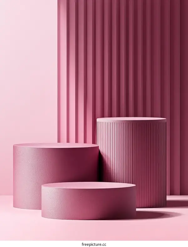 Pink Geometric Display Podiums