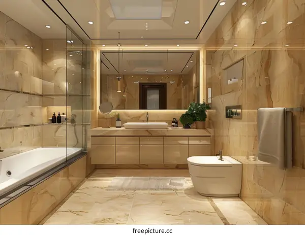 Luxury Modern Beige Bathroom Interior Design