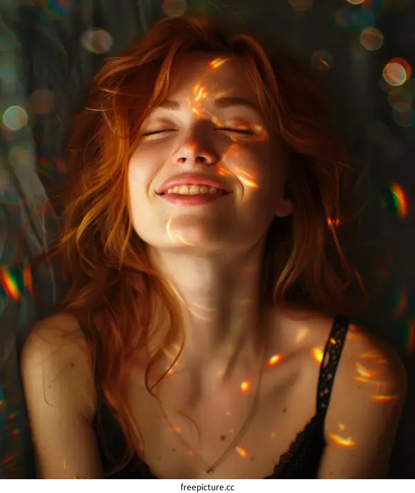 Warm Light Portrait of a Redhead Woman