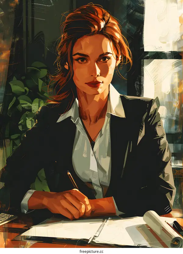 Portrait of a Confident Businesswoman in a Modern Office Environment