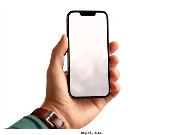 Hand Holding a Blank Smartphone Display