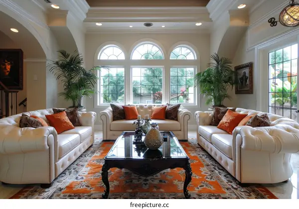 Luxury Living Room Interior Design with Classic Sofas