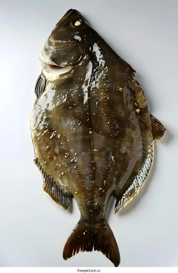 Fresh raw fish flounder on white background