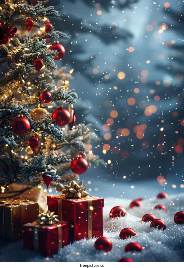 Christmas tree and presents