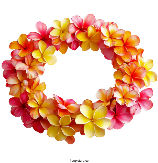 [Transparent Background PNG]Floral Wreath Arrangement of Plumeria Flowers