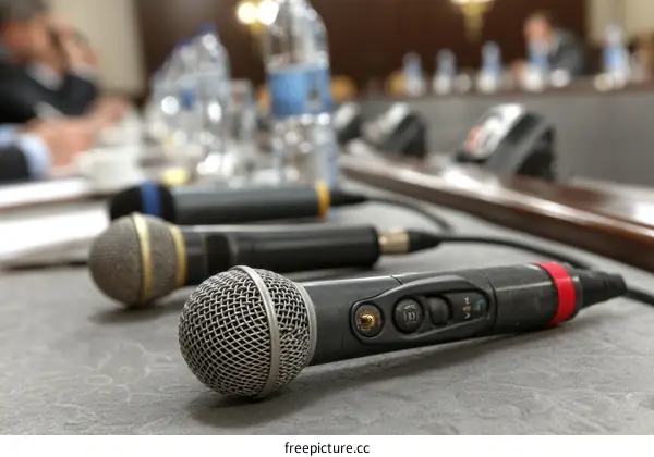 Meeting Room Microphone Setup for Discussion