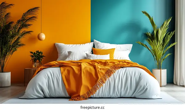 Vibrant Bedroom Interior Design Featuring Bold Colors