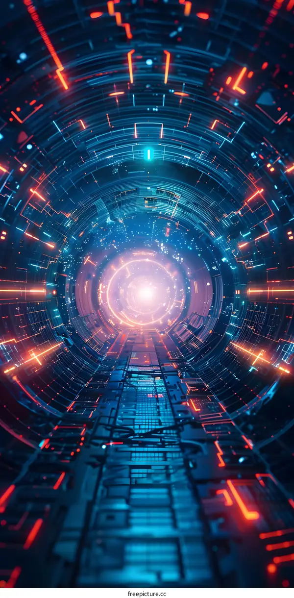 futuristic technology tunnel