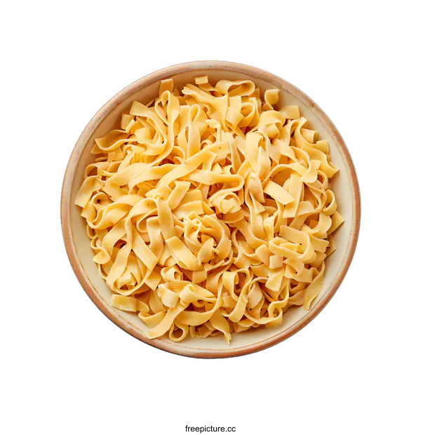 [Transparent Background PNG]Bowl of fetuccine pasta