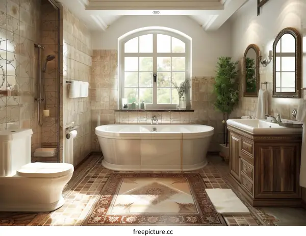 Elegant Antique Style Bathroom Interior Design