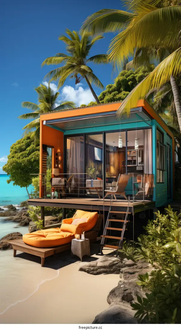 Beachfront house with a tropical vibe