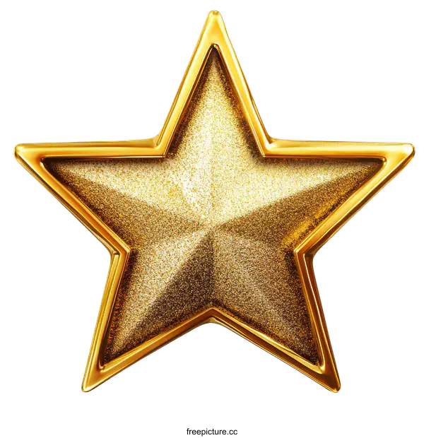 [Transparent Background PNG]Golden Glittering Star Icon