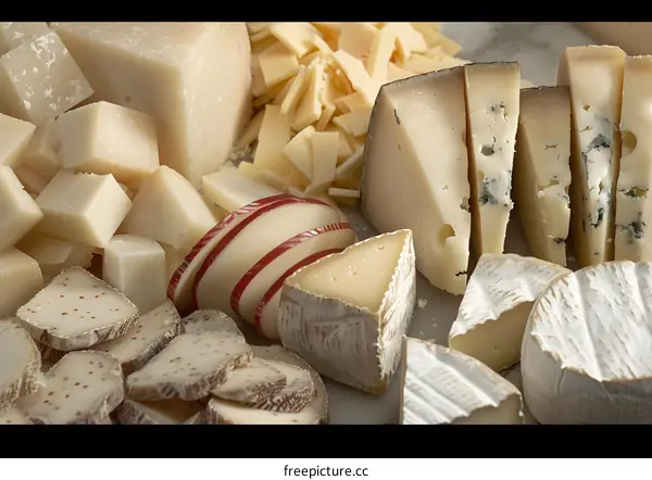 Different Types Of Cheese On A Plate