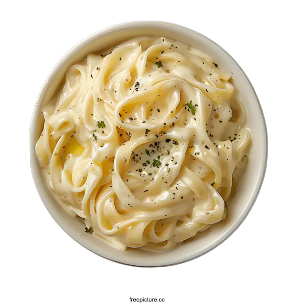 [Transparent Background PNG]Bowl of Creamy Pasta Dish