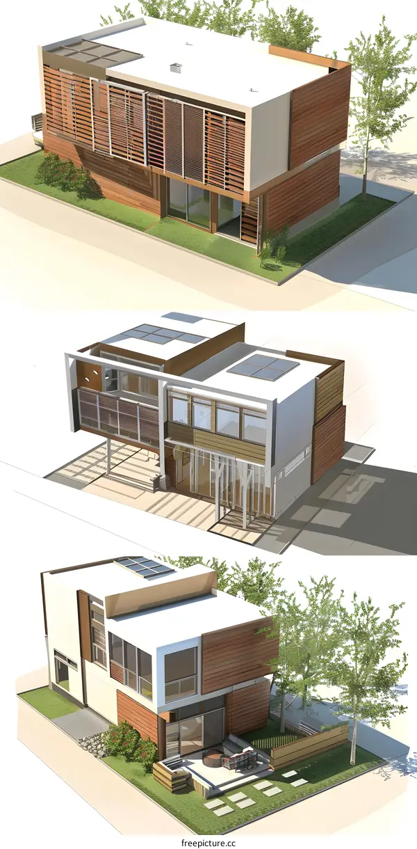 Modern Home Design with Wooden Accents