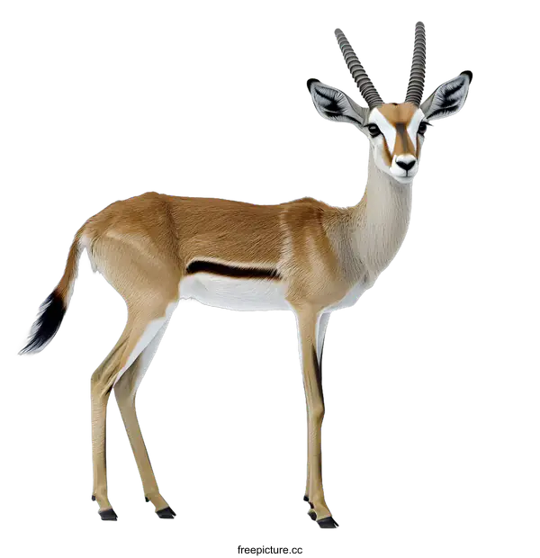 [Transparent Background PNG]Brown Gazelle Standing On White Background