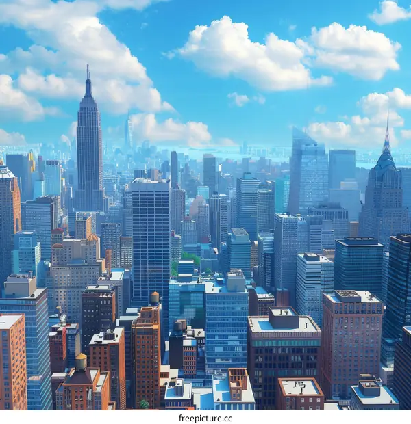 Iconic New York City Skyline with Empire State Building