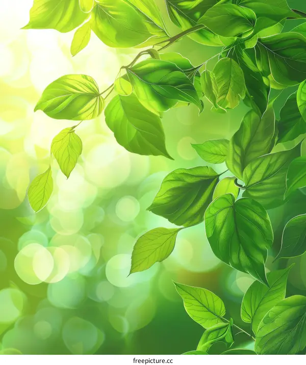 Green leaves, a symbol of life and growth