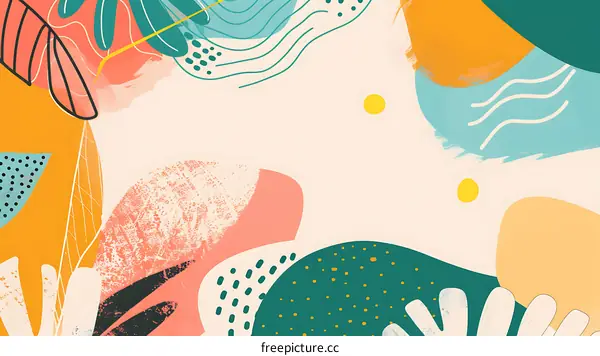 Abstract Art Background with Colorful Shapes and Patterns