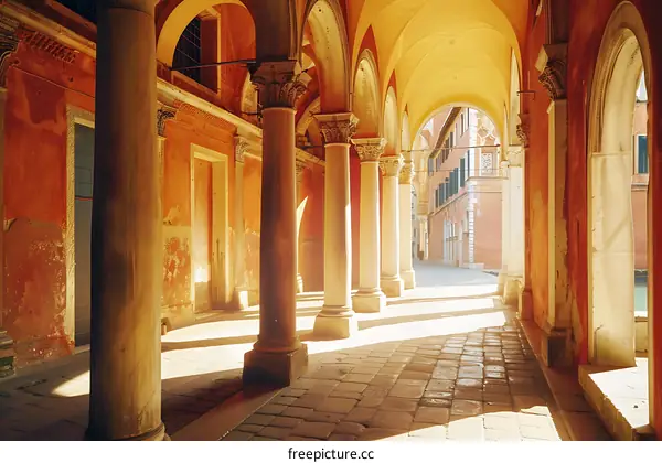 Classic Architecture Of Venice Italy Under The Sunny Sky