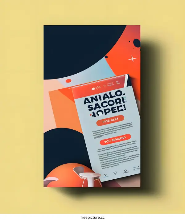 Abstract Book Cover Design with Orange and Red Shapes