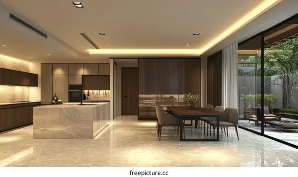 Modern Luxury Dining and Kitchen Interior Design