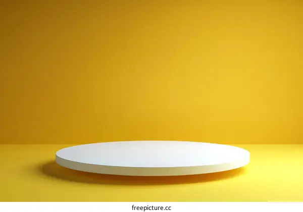 Yellow Background White Round Display