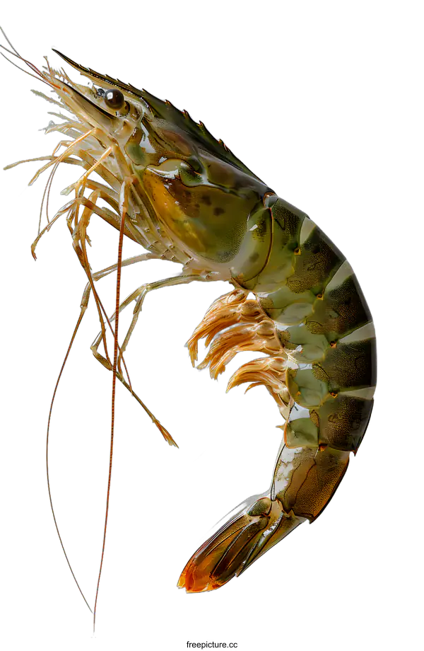[Transparent Background PNG]A large shrimp isolated on a white background