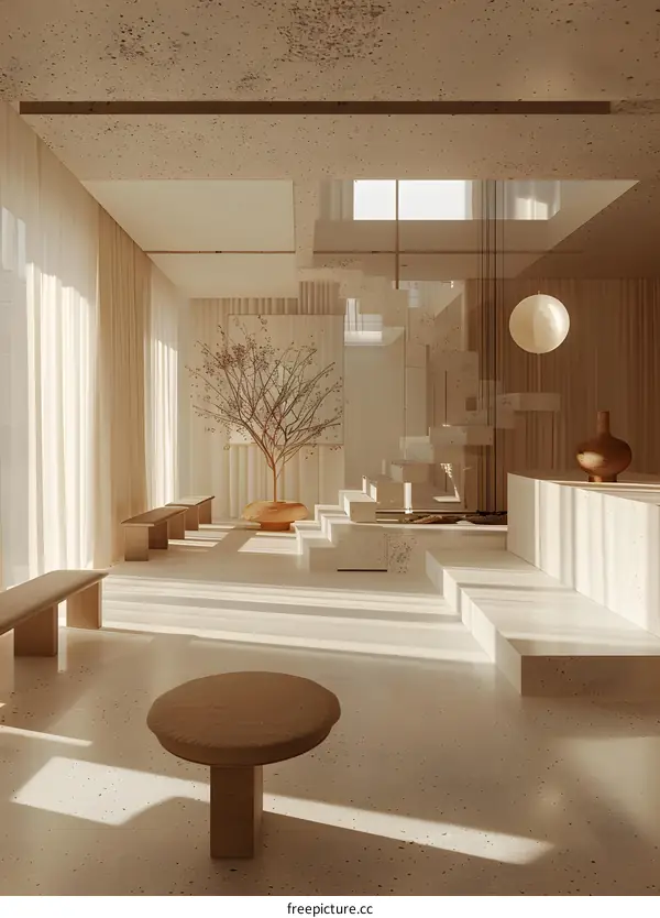 Bright and Airy Contemporary Interior Design Living Room