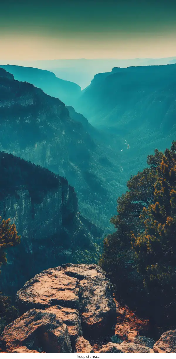 Mountain View Landscape Photography with Large Rocks in the Foreground