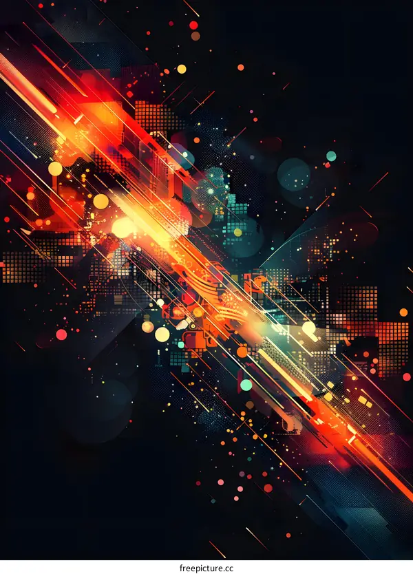 Geometric pattern with red and blue colors