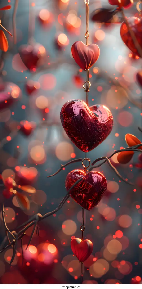 Red heart-shaped pendant