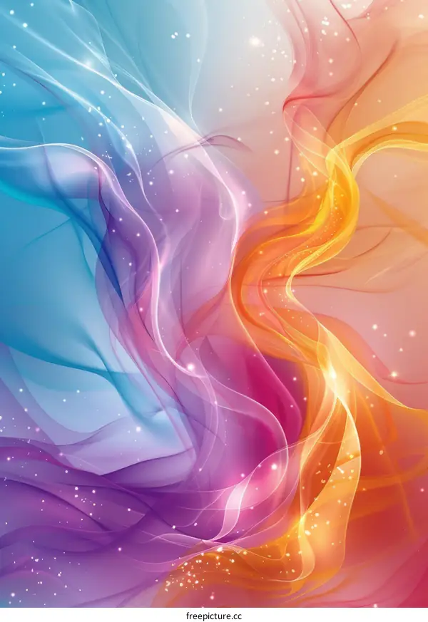 Abstract Colorful Flowing Lines Design