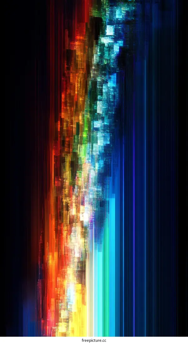Abstract Digital Cityscape Rainbow