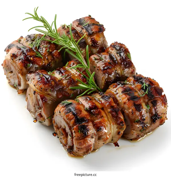 grilled meat rolls with rosemary